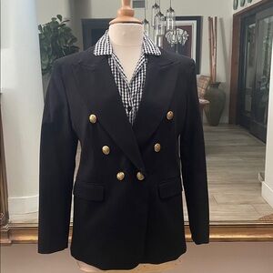 Banana Republic Black Blazer with Gold Buttons NWT 10 Petite